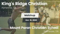 Matchup: King's Ridge vs. Mount Paran Christian School 2020