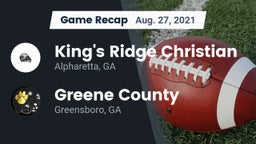 Recap: King's Ridge Christian  vs. Greene County  2021