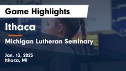 Ithaca  vs Michigan Lutheran Seminary  Game Highlights - Jan. 13, 2023