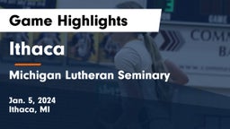 Ithaca  vs Michigan Lutheran Seminary  Game Highlights - Jan. 5, 2024