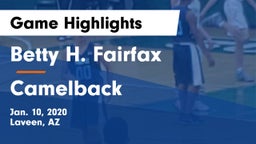 Betty H. Fairfax vs Camelback  Game Highlights - Jan. 10, 2020