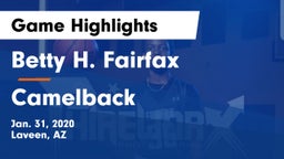Betty H. Fairfax vs Camelback  Game Highlights - Jan. 31, 2020