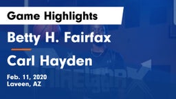 Betty H. Fairfax vs Carl Hayden  Game Highlights - Feb. 11, 2020