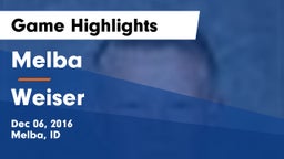 Melba  vs Weiser  Game Highlights - Dec 06, 2016