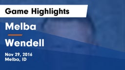 Melba  vs Wendell Game Highlights - Nov 29, 2016