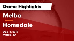 Melba  vs Homedale  Game Highlights - Dec. 2, 2017