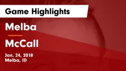Melba  vs McCall  Game Highlights - Jan. 24, 2018