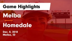 Melba  vs Homedale  Game Highlights - Dec. 8, 2018