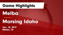 Melba  vs Marsing Idaho Game Highlights - Jan. 18, 2019