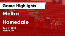 Melba  vs Homedale  Game Highlights - Dec. 7, 2019