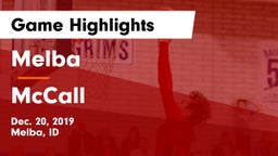 Melba  vs McCall Game Highlights - Dec. 20, 2019