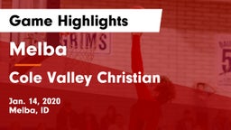Melba  vs Cole Valley Christian  Game Highlights - Jan. 14, 2020