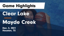 Clear Lake  vs Mayde Creek  Game Highlights - Dec. 3, 2021