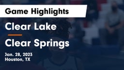 Clear Lake  vs Clear Springs  Game Highlights - Jan. 28, 2023