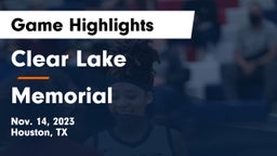 Clear Lake  vs Memorial  Game Highlights - Nov. 14, 2023