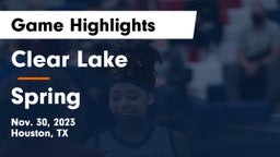 Clear Lake  vs Spring  Game Highlights - Nov. 30, 2023