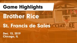Brother Rice  vs St. Francis de Sales  Game Highlights - Dec. 13, 2019