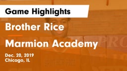 Brother Rice  vs Marmion Academy  Game Highlights - Dec. 20, 2019
