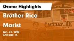 Brother Rice  vs Marist  Game Highlights - Jan. 21, 2020