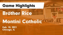 Brother Rice  vs Montini Catholic  Game Highlights - Feb. 10, 2021