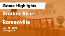 Brother Rice  vs Romeoville  Game Highlights - Jan. 15, 2022