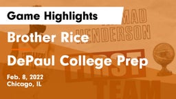 Brother Rice  vs DePaul College Prep  Game Highlights - Feb. 8, 2022