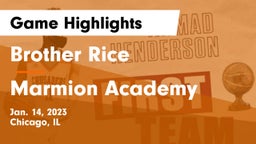 Brother Rice  vs Marmion Academy  Game Highlights - Jan. 14, 2023