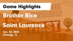 Brother Rice  vs Saint Laurence  Game Highlights - Jan. 24, 2023