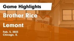 Brother Rice  vs Lemont  Game Highlights - Feb. 5, 2023