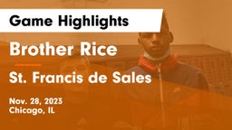 Brother Rice  vs St. Francis de Sales  Game Highlights - Nov. 28, 2023