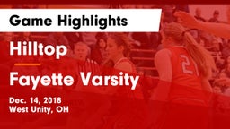 Hilltop  vs Fayette Varsity Game Highlights - Dec. 14, 2018