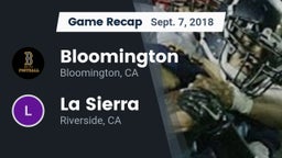 Recap: Bloomington  vs. La Sierra  2018