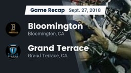Recap: Bloomington  vs. Grand Terrace  2018