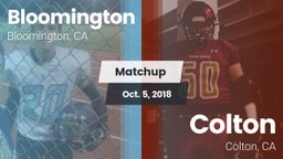 Matchup: Bloomington High vs. Colton  2018