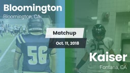 Matchup: Bloomington High vs. Kaiser  2018