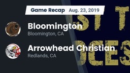 Recap: Bloomington  vs. Arrowhead Christian  2019