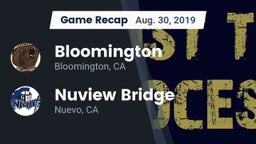 Recap: Bloomington  vs. Nuview Bridge  2019
