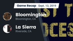 Recap: Bloomington  vs. La Sierra  2019