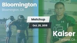 Matchup: Bloomington High vs. Kaiser  2019
