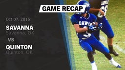 Recap: Savanna  vs. Quinton  2016