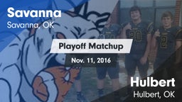 Matchup: Savanna  vs. Hulbert  2016