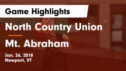 North Country Union  vs Mt. Abraham Game Highlights - Jan. 26, 2018