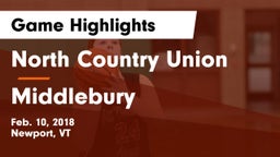 North Country Union  vs Middlebury  Game Highlights - Feb. 10, 2018