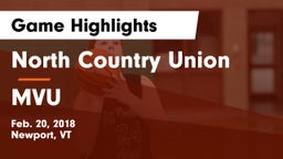 North Country Union  vs MVU Game Highlights - Feb. 20, 2018