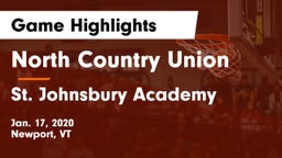 North Country Union  vs St. Johnsbury Academy  Game Highlights - Jan. 17, 2020