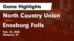 North Country Union  vs Enosburg Falls  Game Highlights - Feb. 24, 2020