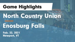North Country Union  vs Enosburg Falls  Game Highlights - Feb. 22, 2021