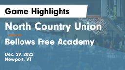 North Country Union  vs Bellows Free Academy  Game Highlights - Dec. 29, 2022