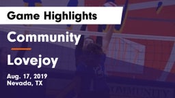 Community  vs Lovejoy  Game Highlights - Aug. 17, 2019