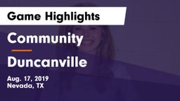 Community  vs Duncanville  Game Highlights - Aug. 17, 2019